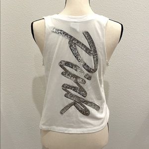 PINK Sequin Logo Tank Top